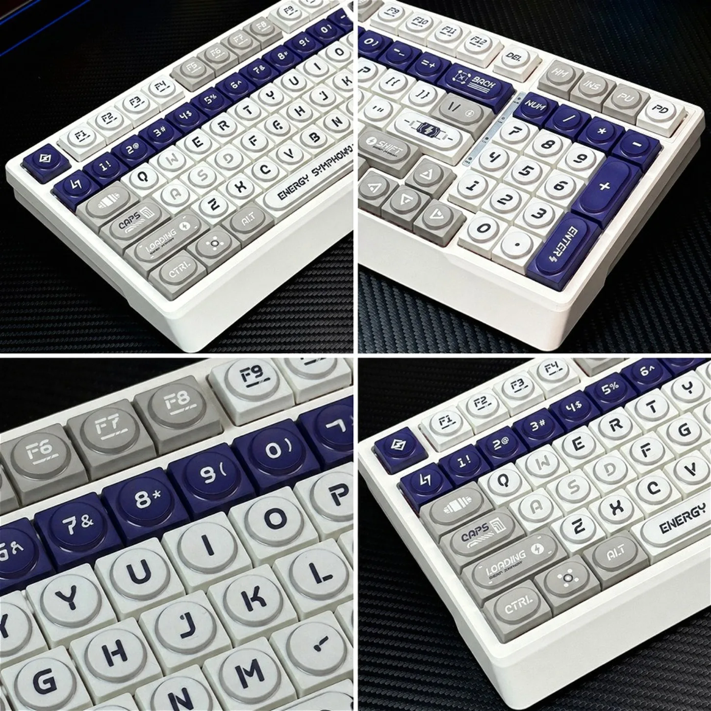 XDA Profile Silver Gray Code Keycaps 119 PBT Keys Dual Shot Translucent for MX Mechanical Keyboard Magnetic Switch
