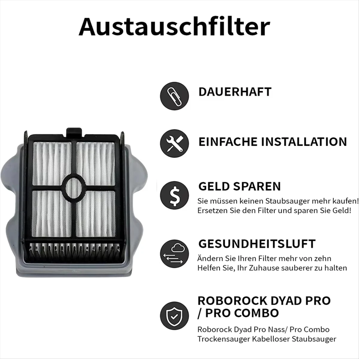 НОВЫЕ 100% оригинальные запасные части для робота-пылесоса Roborock Dyad Pro/Dyad Pro Combo: роликовая щетка, HEPA-фильтры
НОВЫЕ 100% оригинальные запасные части для робота-пылесоса Roborock Dyad Pro/Dyad Pro Combo: роликовая щетка, HEPA-фильтры