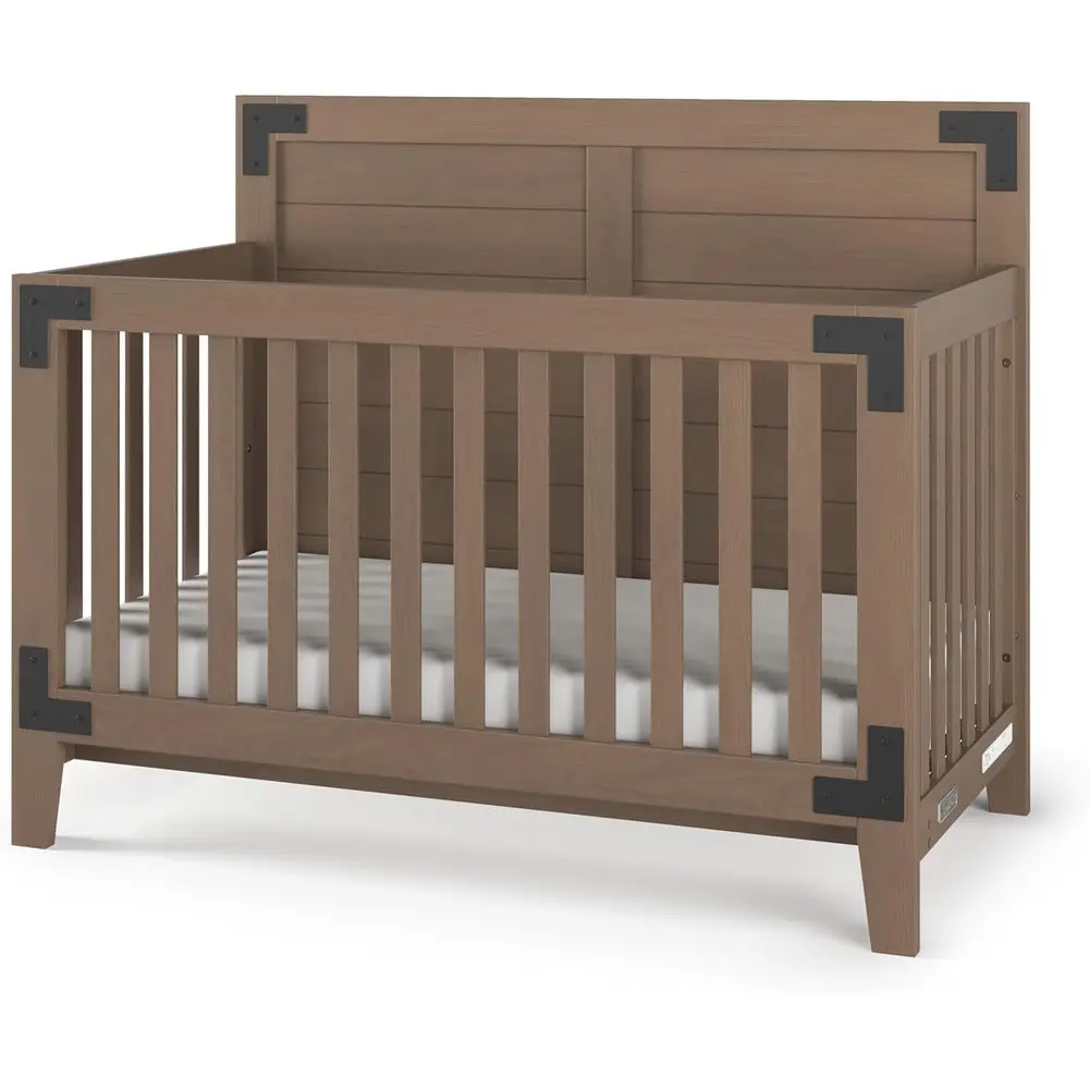 4-in-1 Convertible Crib Set: Baby Bed, Toddler Bed, Full Size Bed, 3 Mattress Positions, Real Wood, Dusty Heather Finish
4-in-1 Convertible Crib Set: Baby Bed, Toddler Bed, Full Size Bed, 3 Mattress Positions, Real Wood, Dusty Heather Finish