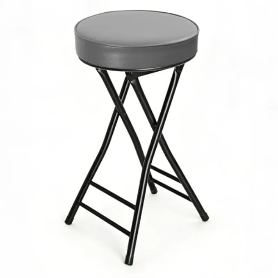 Folding Stool, 24 Inch Foldable Portable Collapsible Height Bar Stool Chair, Adult Tall Leather Padded Chair for Kitchen Living
Folding Stool, 24 Inch Foldable Portable Collapsible Height Bar Stool Chair, Adult Tall Leather Padded Chair for Kitchen Living