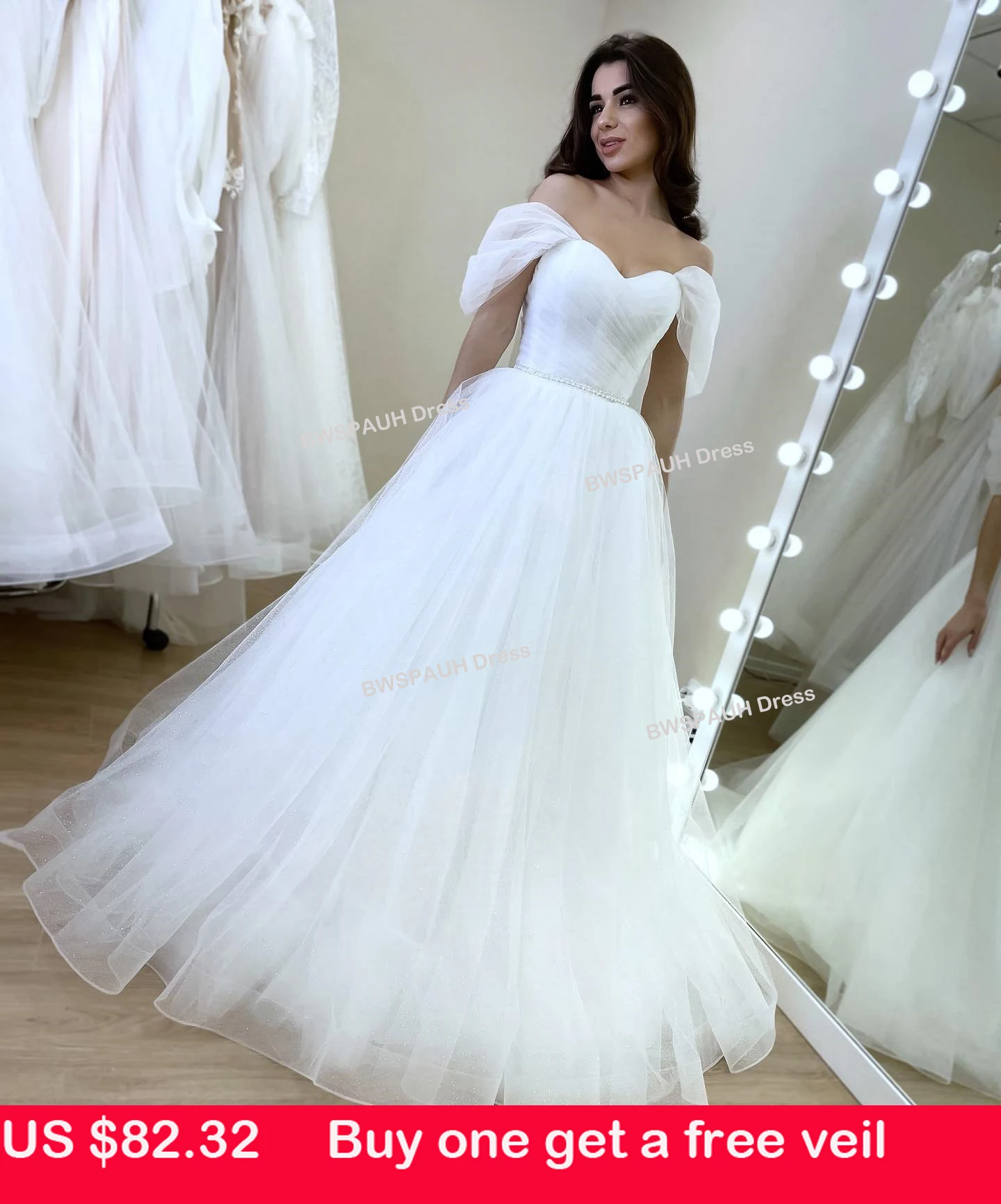 Elegant Off The Shoulder Tulle Sweetheart Wedding Dresses Beaded Belt A-Line Boho Bridal Gowns For Women Pleats robe de marrie
Elegant Off The Shoulder Tulle Sweetheart Wedding Dresses Beaded Belt A-Line Boho Bridal Gowns For Women Pleats robe de marrie