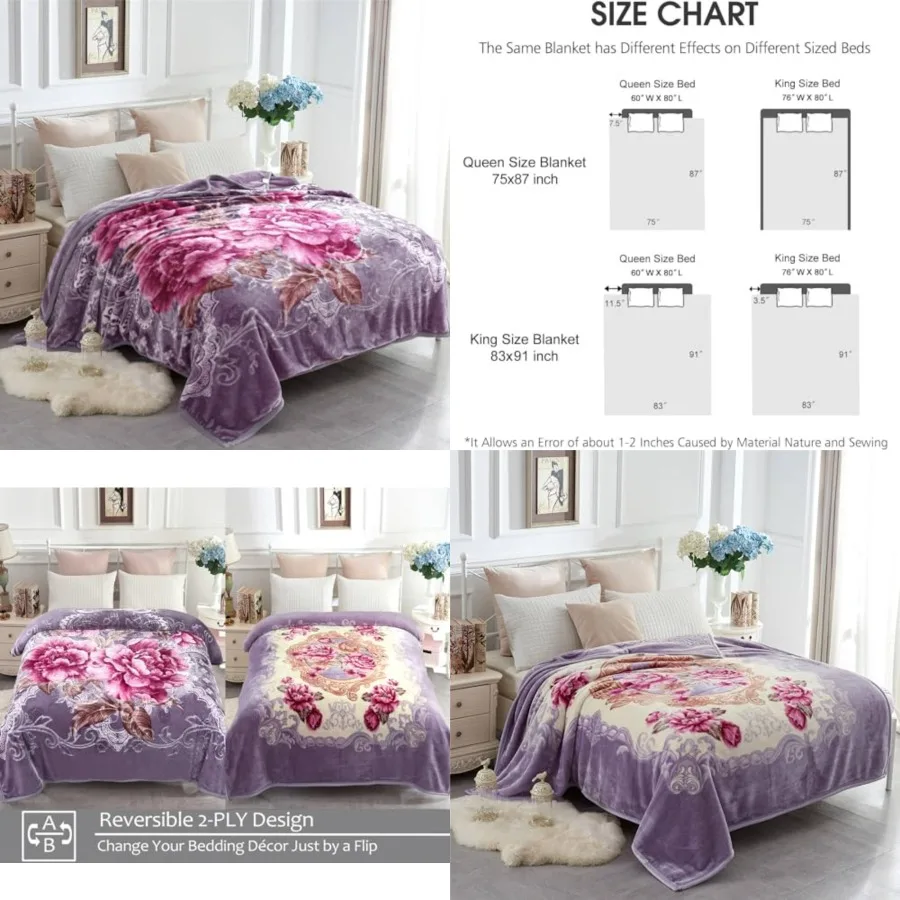 Korean Faux Mink Fleece Blanket 83 X 91, 5.7 LB - 2 Ply Reversible Soft Warm Plush Flannel Blanket, AB Pattern Printed Embossed
Korean Faux Mink Fleece Blanket 83 X 91, 5.7 LB - 2 Ply Reversible Soft Warm Plush Flannel Blanket, AB Pattern Printed Embossed