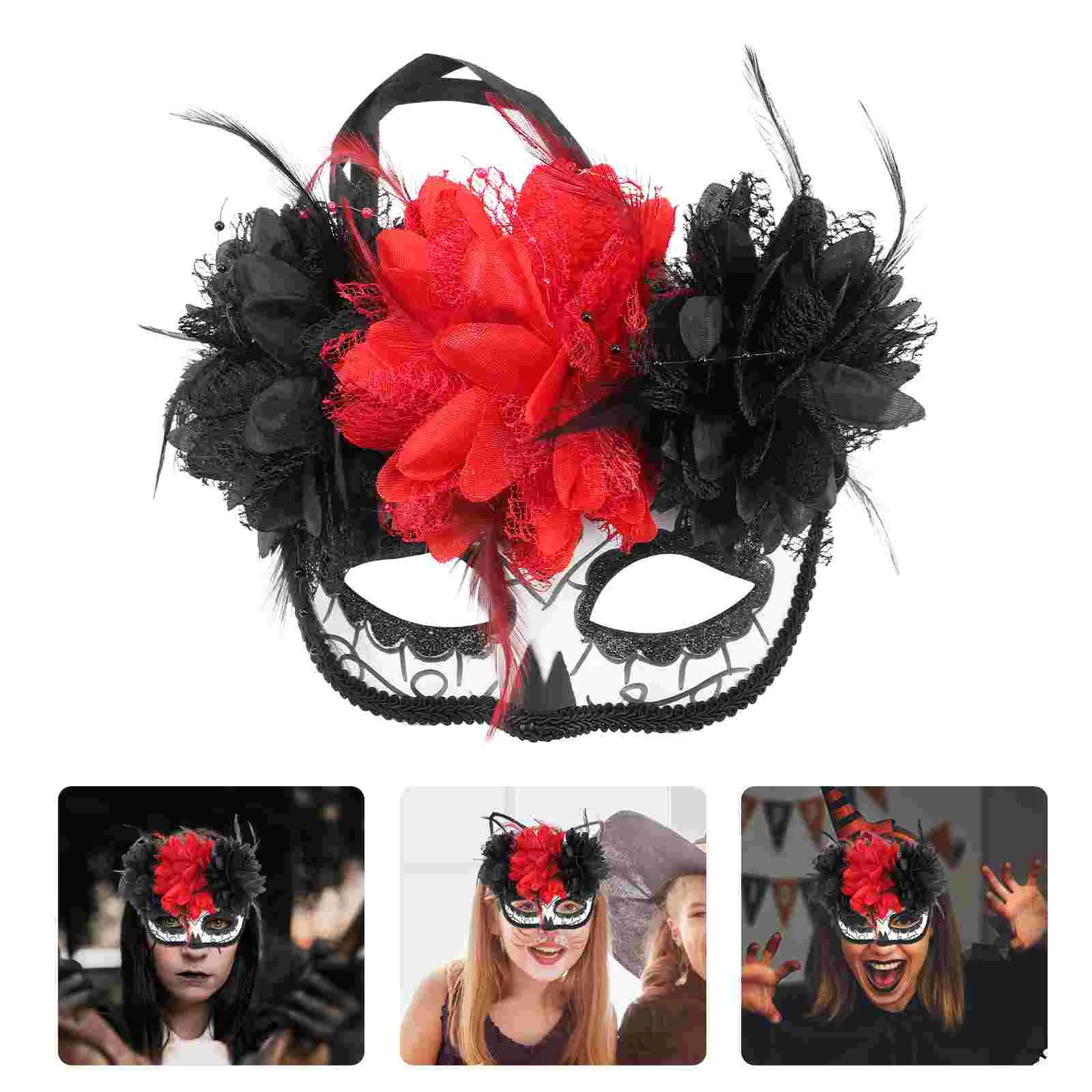 Masquerade Mask Day of The Dead Cosplay with Floral Skull Make up Prom Flower Plastic
Masquerade Mask Day of The Dead Cosplay with Floral Skull Make up Prom Flower Plastic
