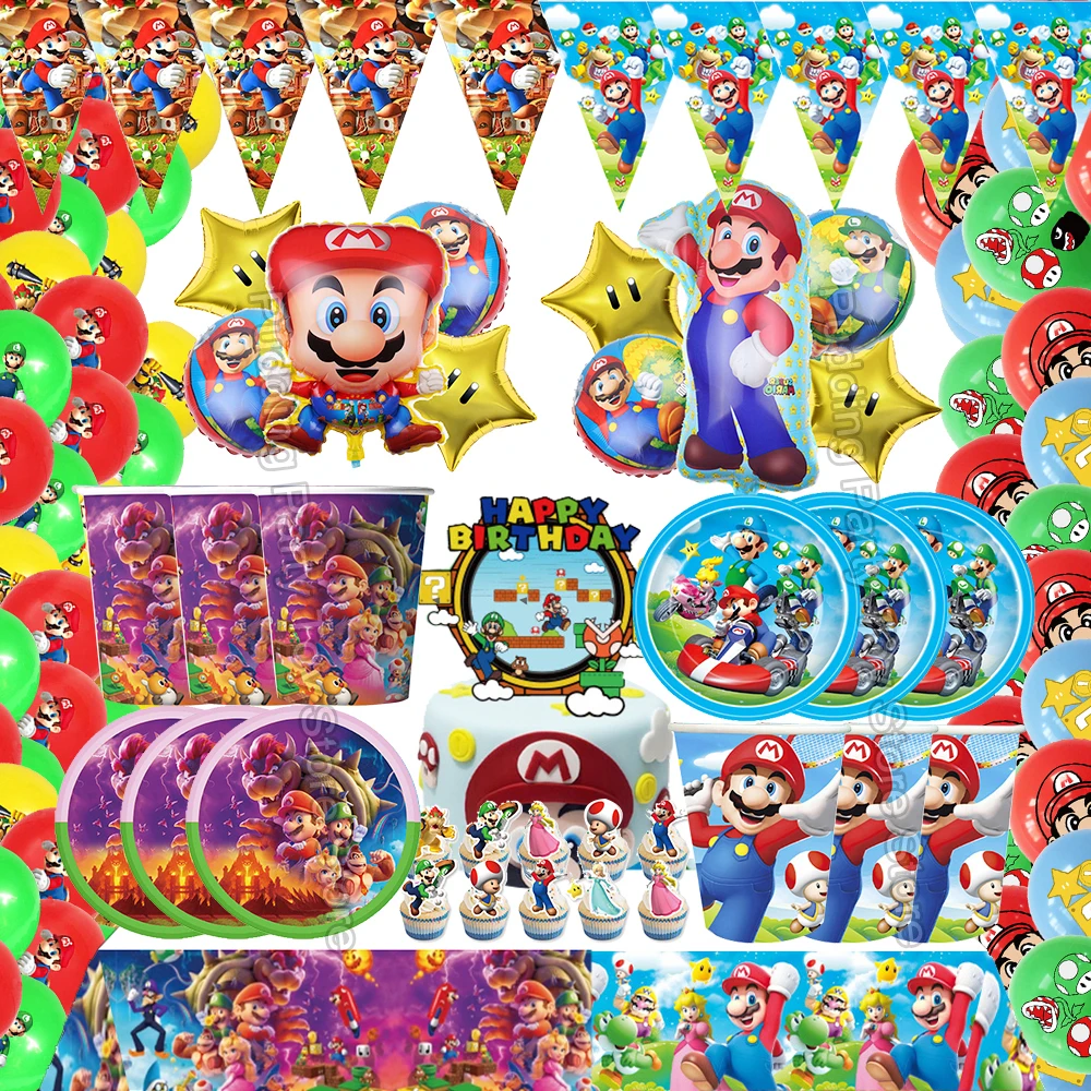 Blue Purple Marioed Party Supplies Children Birthday Cartoon Game Super Bros Tableware Paper Plates Party Decoration DIY Ballon
Blue Purple Marioed Party Supplies Children Birthday Cartoon Game Super Bros Tableware Paper Plates Party Decoration DIY Ballon