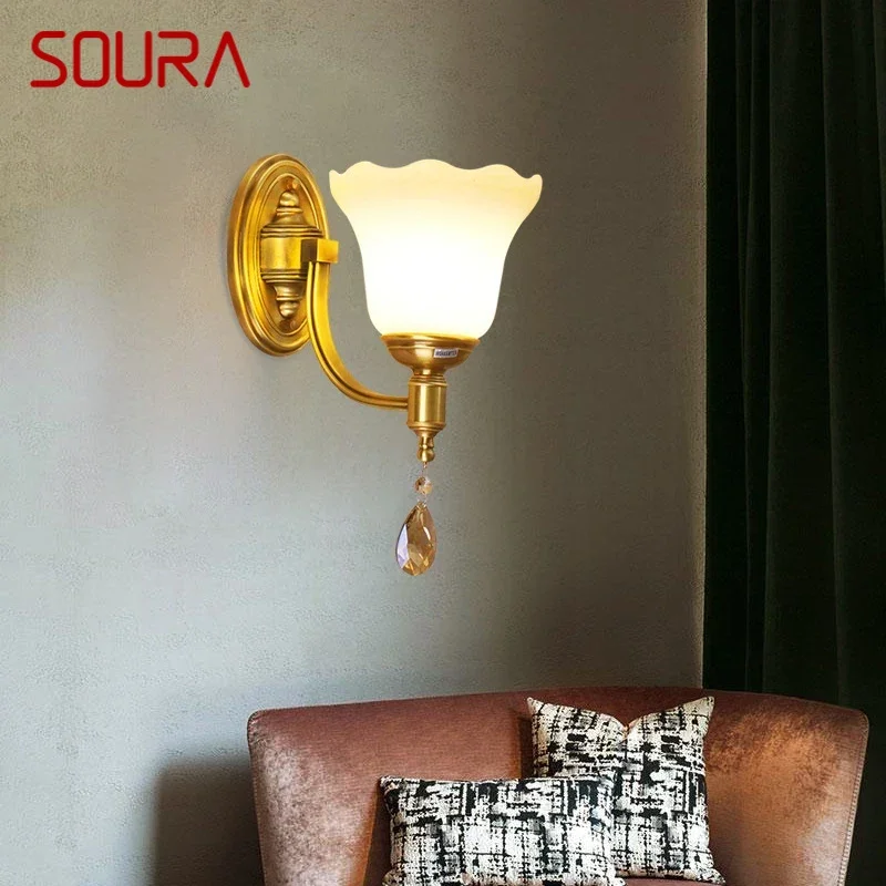 SOURA American Brass Wall Lamp Indoor Living Room Bedroom Bedside Lamp Retro Hotel Corridor Hallway Wall Lamp
SOURA American Brass Wall Lamp Indoor Living Room Bedroom Bedside Lamp Retro Hotel Corridor Hallway Wall Lamp