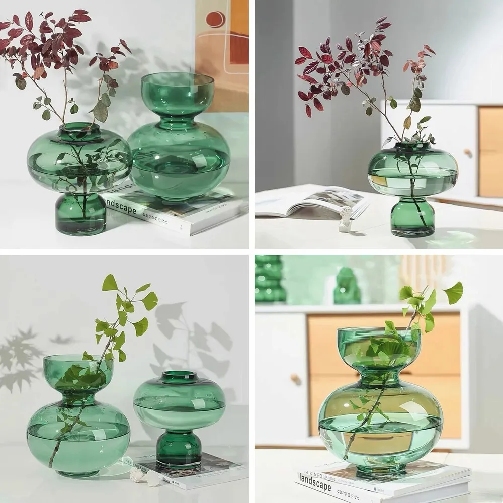 Green Geometric Glass Vase, Round Gourd Terrarium for Hydroponic Plants & Home Decor
Green Geometric Glass Vase, Round Gourd Terrarium for Hydroponic Plants & Home Decor