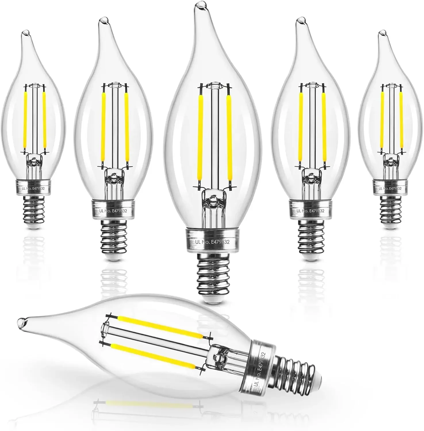 Dimmable E12 Candelabra LED Bulbs 60W Equivalent 5000K Daylight White 6-Pack UL Listed
Dimmable E12 Candelabra LED Bulbs 60W Equivalent 5000K Daylight White 6-Pack UL Listed