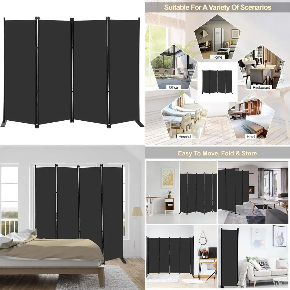 Регулируемая 4-панельная черная перегородка для зонирования помещения, высокая внутренняя разделительная стена
Регулируемая 4-панельная черная перегородка для зонирования помещения, высокая внутренняя разделительная стена
