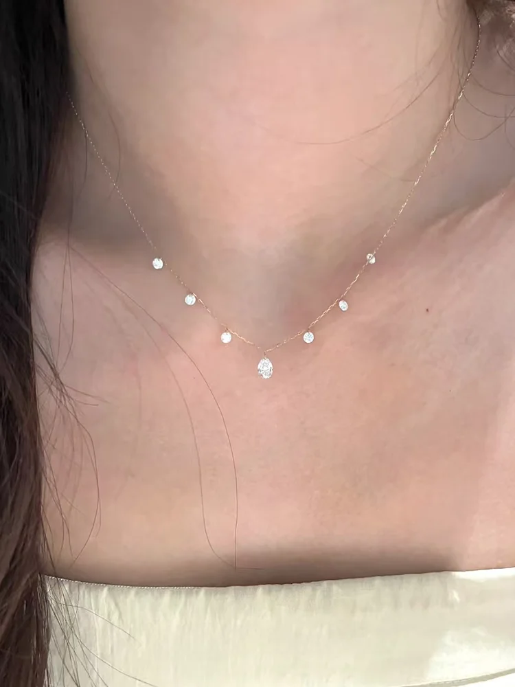 S925 Sterling Silver Tear Drop Zircon Tassel Nelace Faionable mat Versatile Choker Fre out New Jewelry Accory
S925 Sterling Silver Tear Drop Zircon Tassel Nelace Faionable mat Versatile Choker Fre out New Jewelry Accory