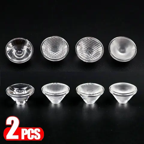 2pcs 20mm 1W 3W 5W LED Lens Optical PMMA Reflector Collimator 5 15 30 45 60 90 120 Degree For LED Chip Light Lamp E27 MR16 GU10