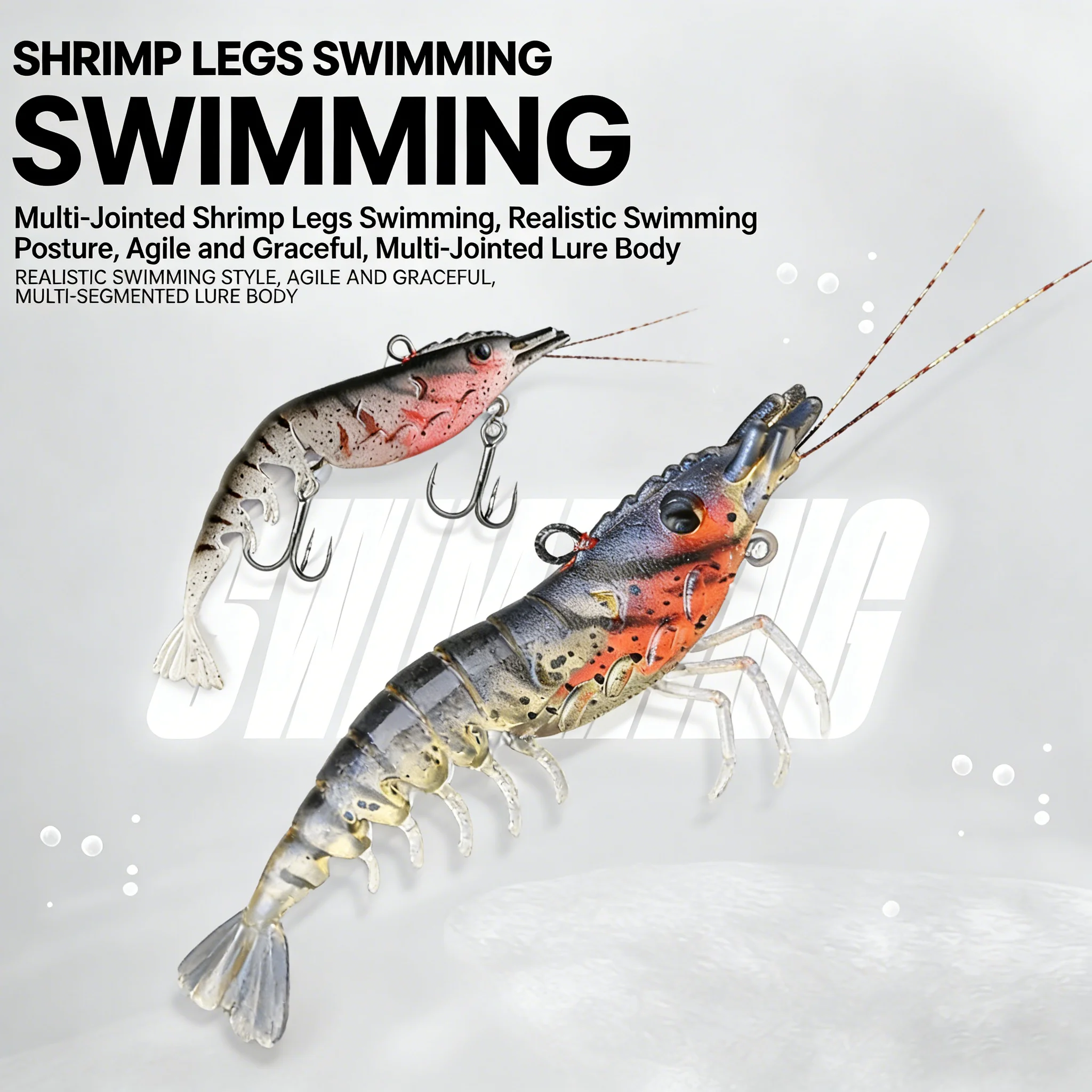 4pcs Fishing Lures Shrimps baits Pre-Rigged Fish Jigs - Soft Lure Bass Trout Lifelike Shrimp Crayfish Swimbait
4pcs Fishing Lures Shrimps baits Pre-Rigged Fish Jigs - Soft Lure Bass Trout Lifelike Shrimp Crayfish Swimbait