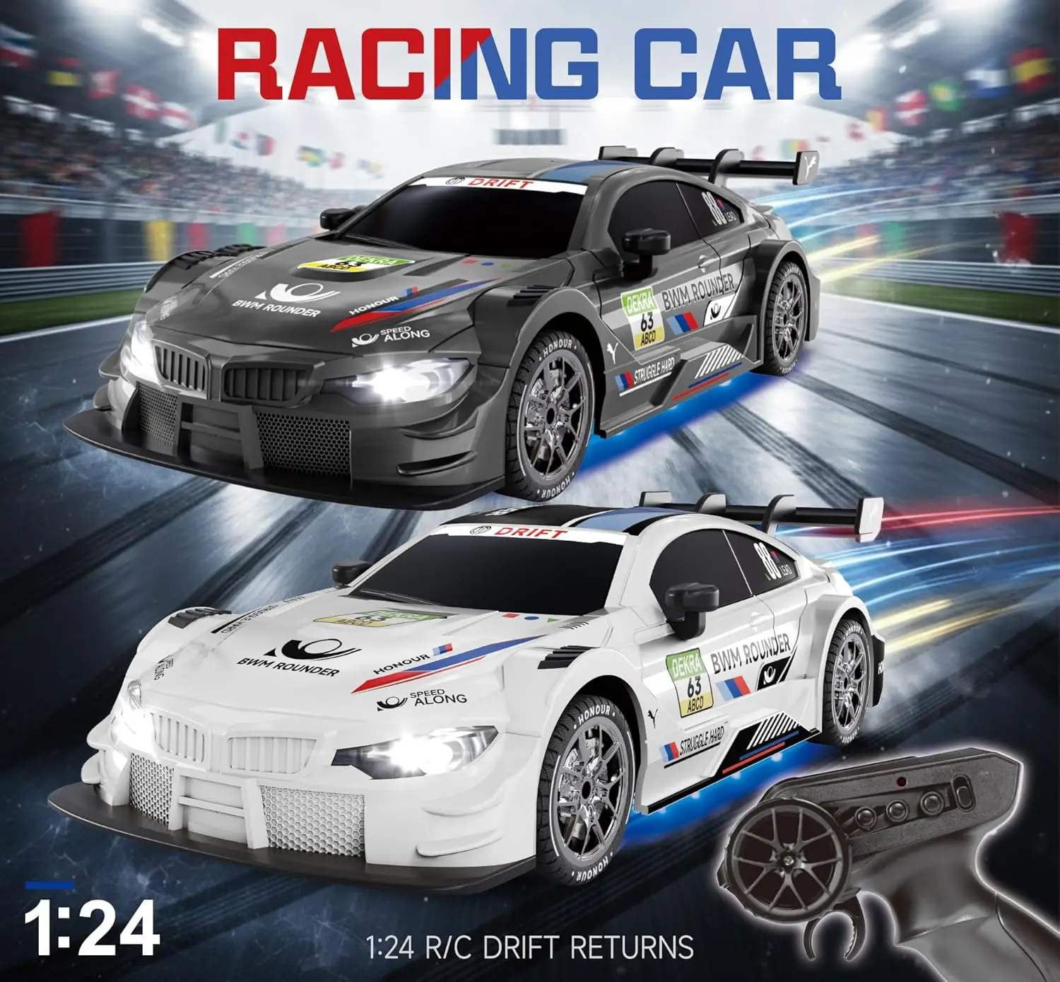 TEMIKIDS Remote Control Car – 1:24 Scale 4WD RC Drift Car – 2.4GHz High-Speed Racing Car (20 km/h) with LED Lights
TEMIKIDS Remote Control Car – 1:24 Scale 4WD RC Drift Car – 2.4GHz High-Speed Racing Car (20 km/h) with LED Lights