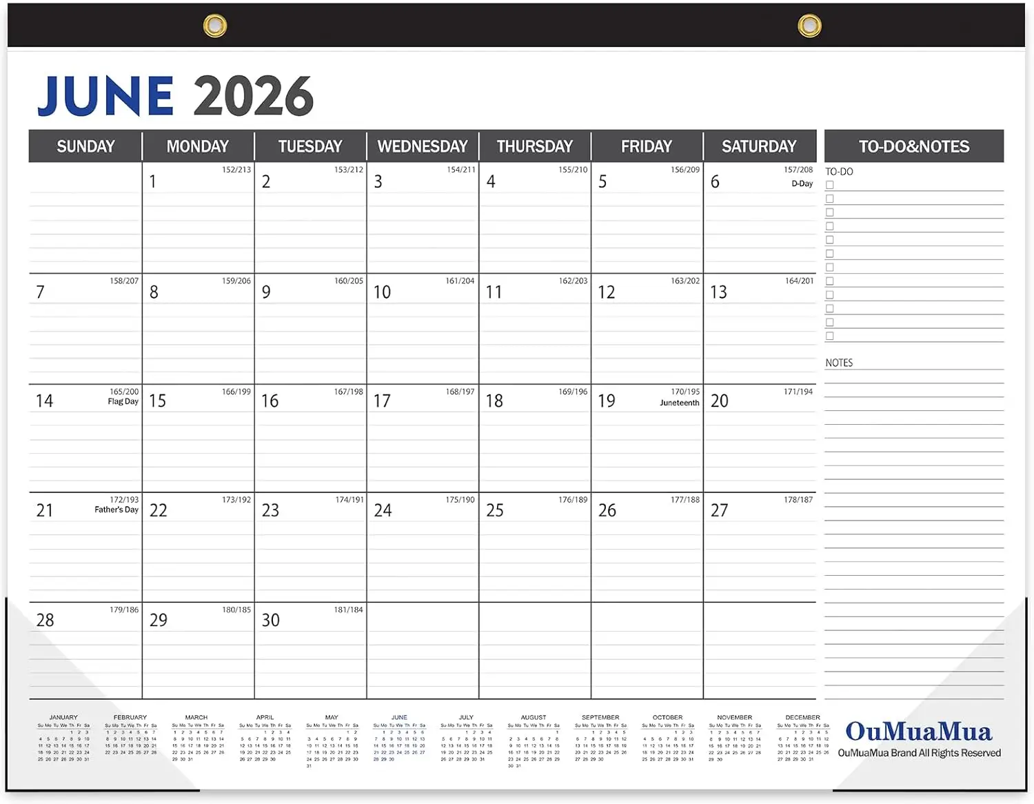 Large Desk Calendar 2026-2027, 19 Months June 2026 to Dec 2027, 22 x 17 Inches Desktop Wall Calendar with Julian Dates, To-Do List, Notes, Corner Protectors for Home School Office
Large Desk Calendar 2026-2027, 19 Months June 2026 to Dec 2027, 22 x 17 Inches Desktop Wall Calendar with Julian Dates, To-Do List, Notes, Corner Protectors for Home School Office
