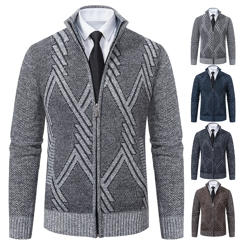 Pop Spring Autumn Knit Cardigan Men Sweater Coat Man Clothes Brown Grey Brand Male Knitting Jackets
Pop Spring Autumn Knit Cardigan Men Sweater Coat Man Clothes Brown Grey Brand Male Knitting Jackets