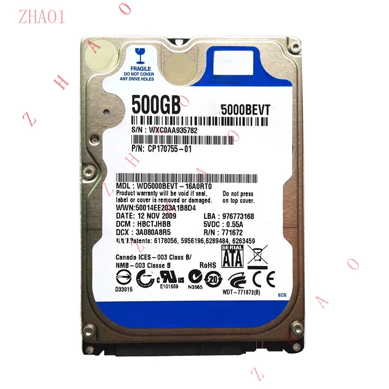 Z for Western Digital 500GB WD5000BEVT 5400RPM SATA 2.5" # 034; Laptop Internal Hard Drive
Z for Western Digital 500GB WD5000BEVT 5400RPM SATA 2.5" # 034; Laptop Internal Hard Drive