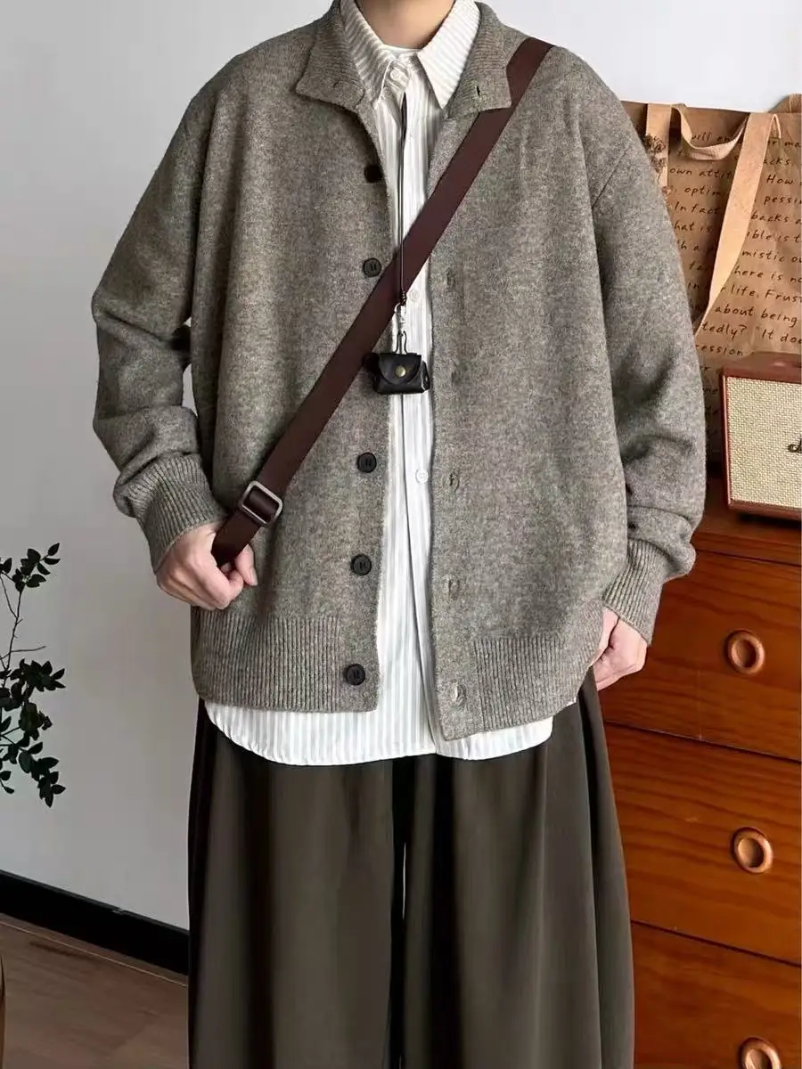 Retro Japanese Sle Loose Knitted Cardigan Sweater ex Warm Collared Color Trendy Outerwear Casual Comfortable Poly...
Retro Japanese Sle Loose Knitted Cardigan Sweater ex Warm Collared Color Trendy Outerwear Casual Comfortable Poly...