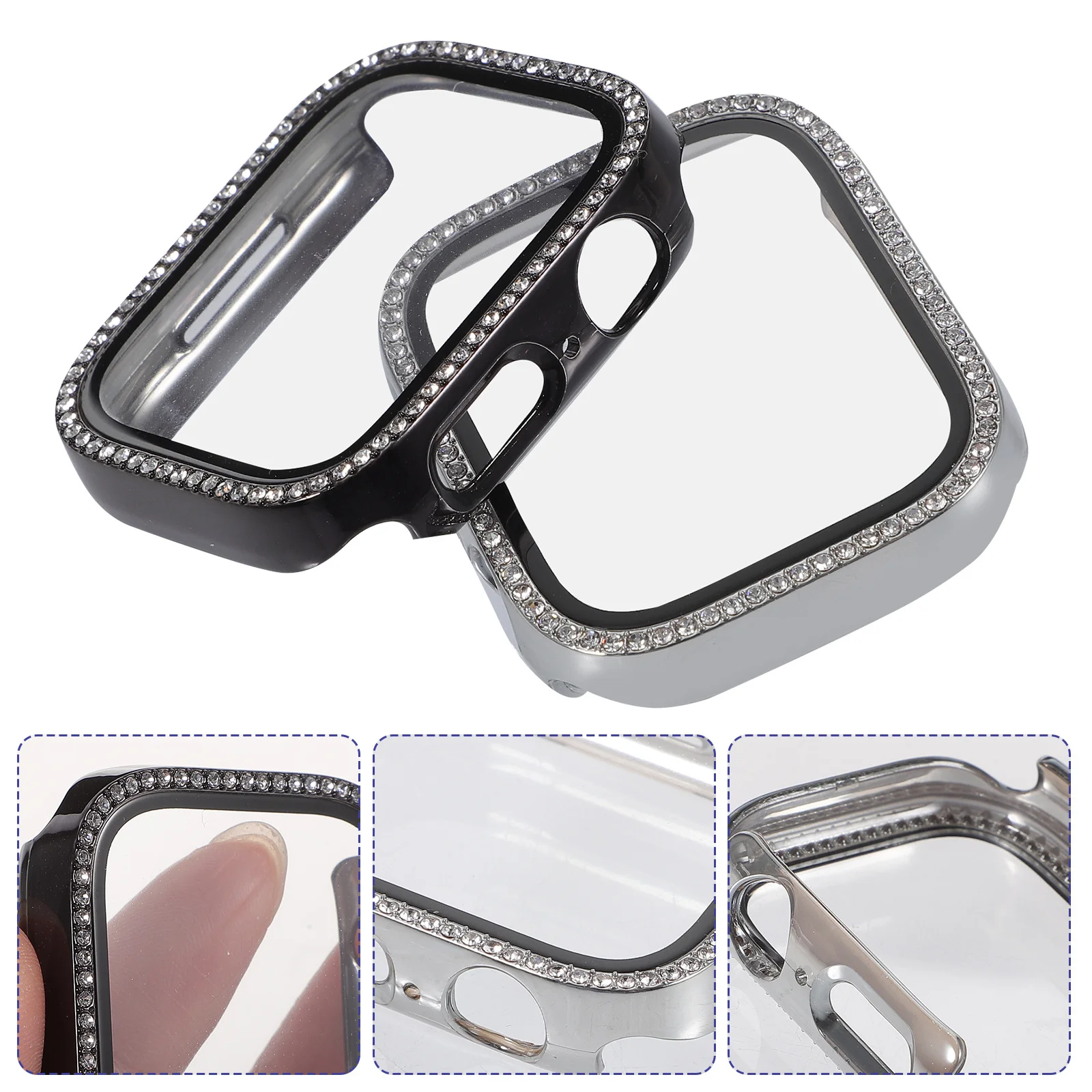 2Pcs Smartwatch Protective Case Rhinestone Cover Bling Screen Protector Scratch Proof Smartwatch Screen Protector
2Pcs Smartwatch Protective Case Rhinestone Cover Bling Screen Protector Scratch Proof Smartwatch Screen Protector