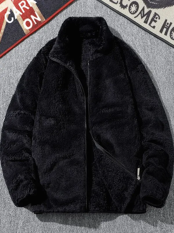Men's Coral Fleece Jacket Stand Collar Warm Casual Top Youth Polyester Fabric Daily Wear Spring Autumn Winter Color
Men's Coral Fleece Jacket Stand Collar Warm Casual Top Youth Polyester Fabric Daily Wear Spring Autumn Winter Color