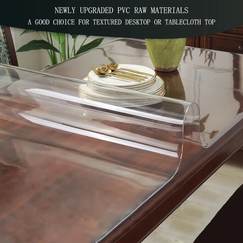PVC transparent tablecloth with a thickness, heat-resistant, waterproof, and oil resistant dining table mat, 1pc
PVC transparent tablecloth with a thickness, heat-resistant, waterproof, and oil resistant dining table mat, 1pc