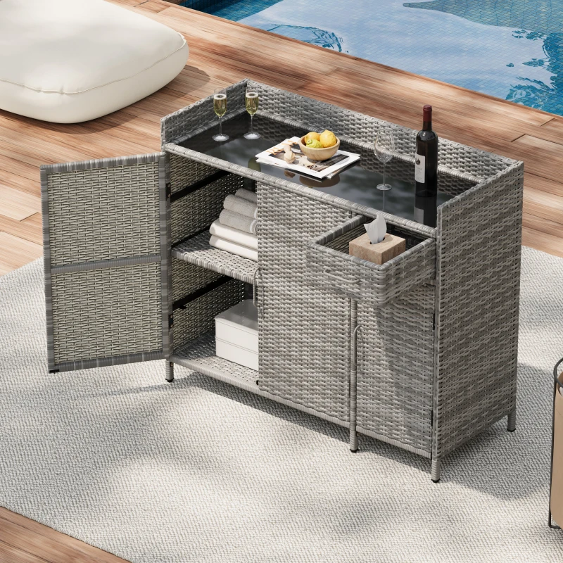 K&K 47 5 W Wicker Storage Cabinet Tempered Glass Desktop Weather Proof Rattan Bar Table With Three Doors Adjustable Shelf And
K&K 47 5 W Wicker Storage Cabinet Tempered Glass Desktop Weather Proof Rattan Bar Table With Three Doors Adjustable Shelf And