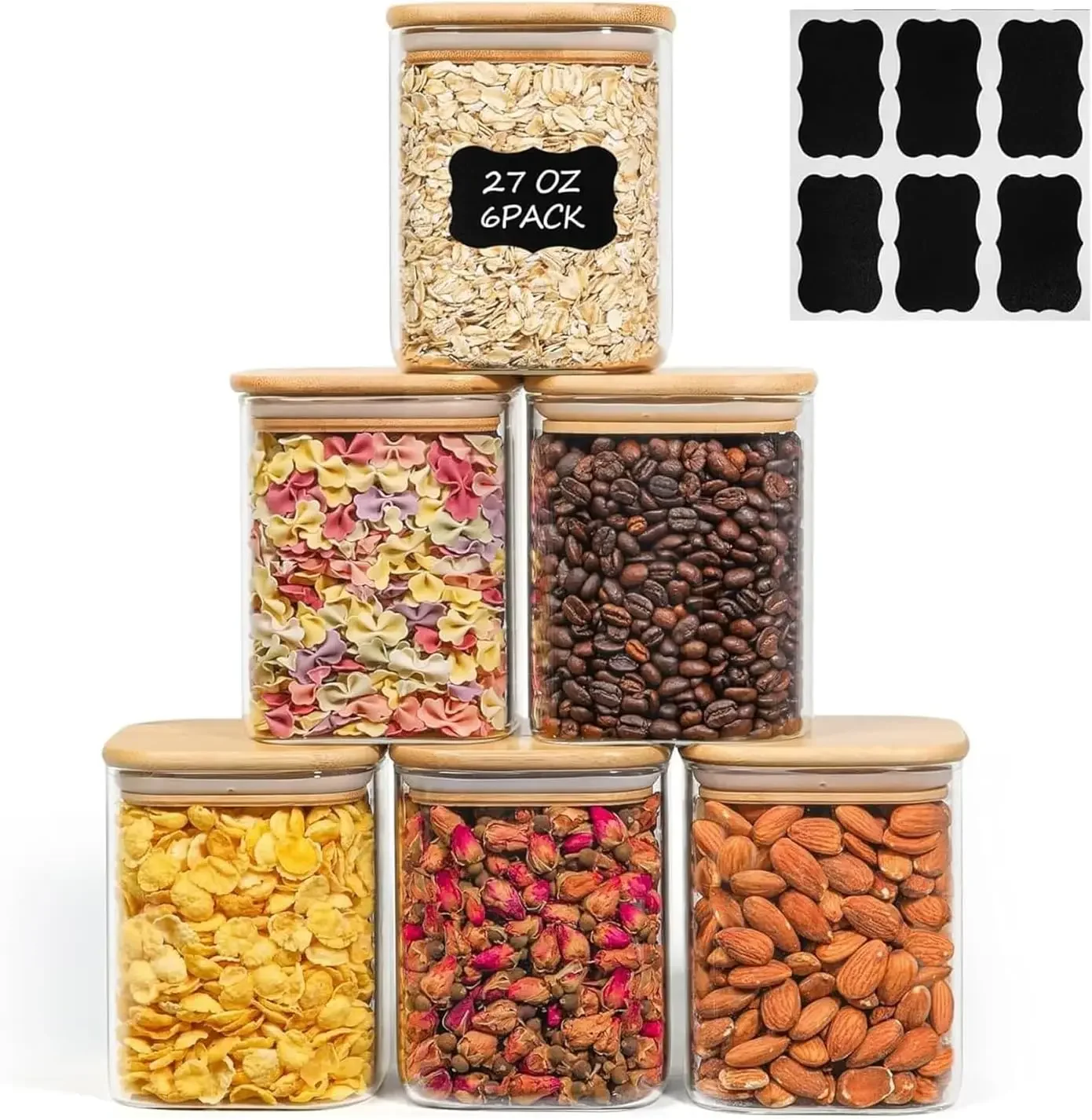 0.8 Qt Glass Food Storage Jars Set Of 6, Airtight Lids For Pantry, Spices, Coffee, Sugar
0.8 Qt Glass Food Storage Jars Set Of 6, Airtight Lids For Pantry, Spices, Coffee, Sugar