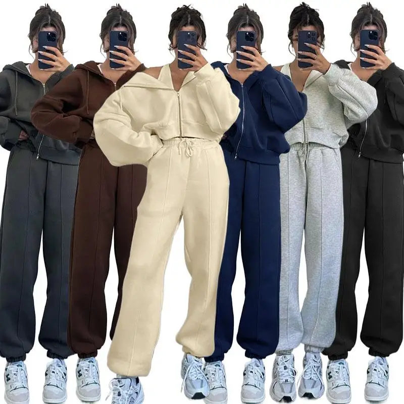 Women's Hooded Cardigan Sweatshirt Two-Piece Bathroom Pants Casual Winter Fashion Set Long Sleeve Pure Color Patchwork
Women's Hooded Cardigan Sweatshirt Two-Piece Bathroom Pants Casual Winter Fashion Set Long Sleeve Pure Color Patchwork