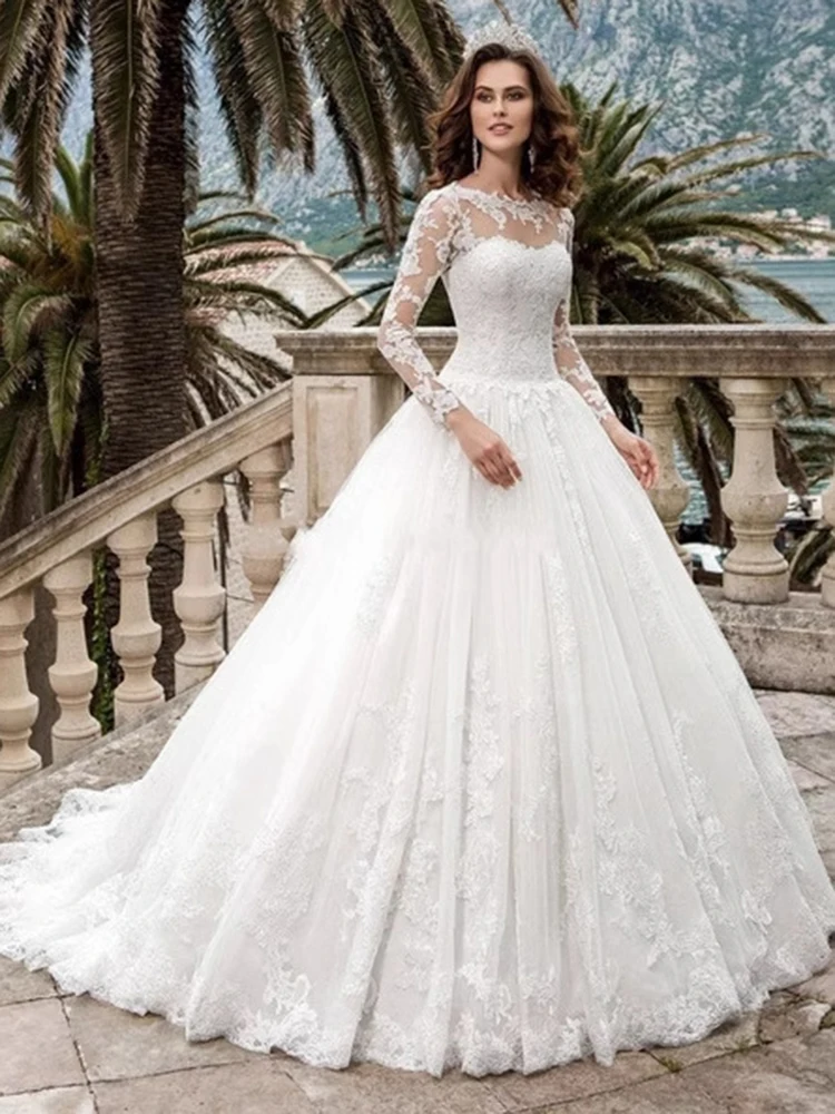 Customized Fashion Women Wedding Dresses Long Sleeves Appliques Court Train Bridal Gowns Formal Occasion robe mariage
Customized Fashion Women Wedding Dresses Long Sleeves Appliques Court Train Bridal Gowns Formal Occasion robe mariage