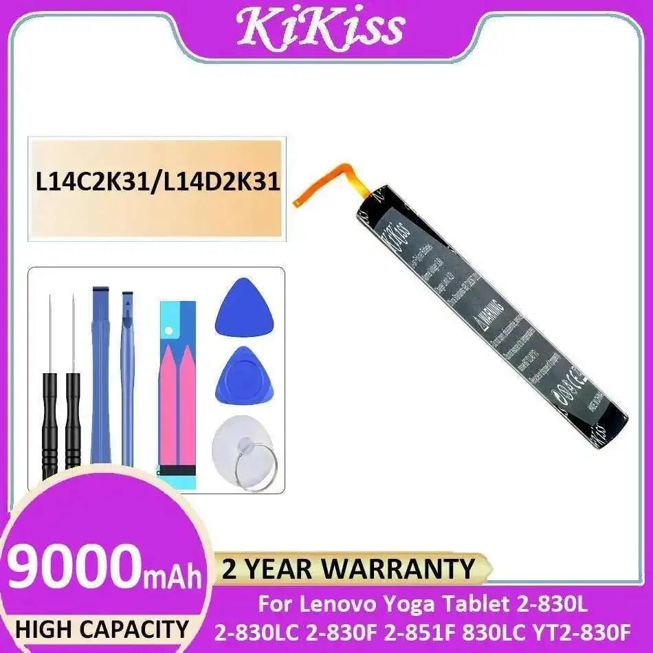 Notebook Battery L14C2K31 L14D2K31 9000Mah For Lenovo Yoga Tablet 2-830L 2-830LC 2-830F 2-851F 2 830L 830F 830LC YT2-830F
Notebook Battery L14C2K31 L14D2K31 9000Mah For Lenovo Yoga Tablet 2-830L 2-830LC 2-830F 2-851F 2 830L 830F 830LC YT2-830F