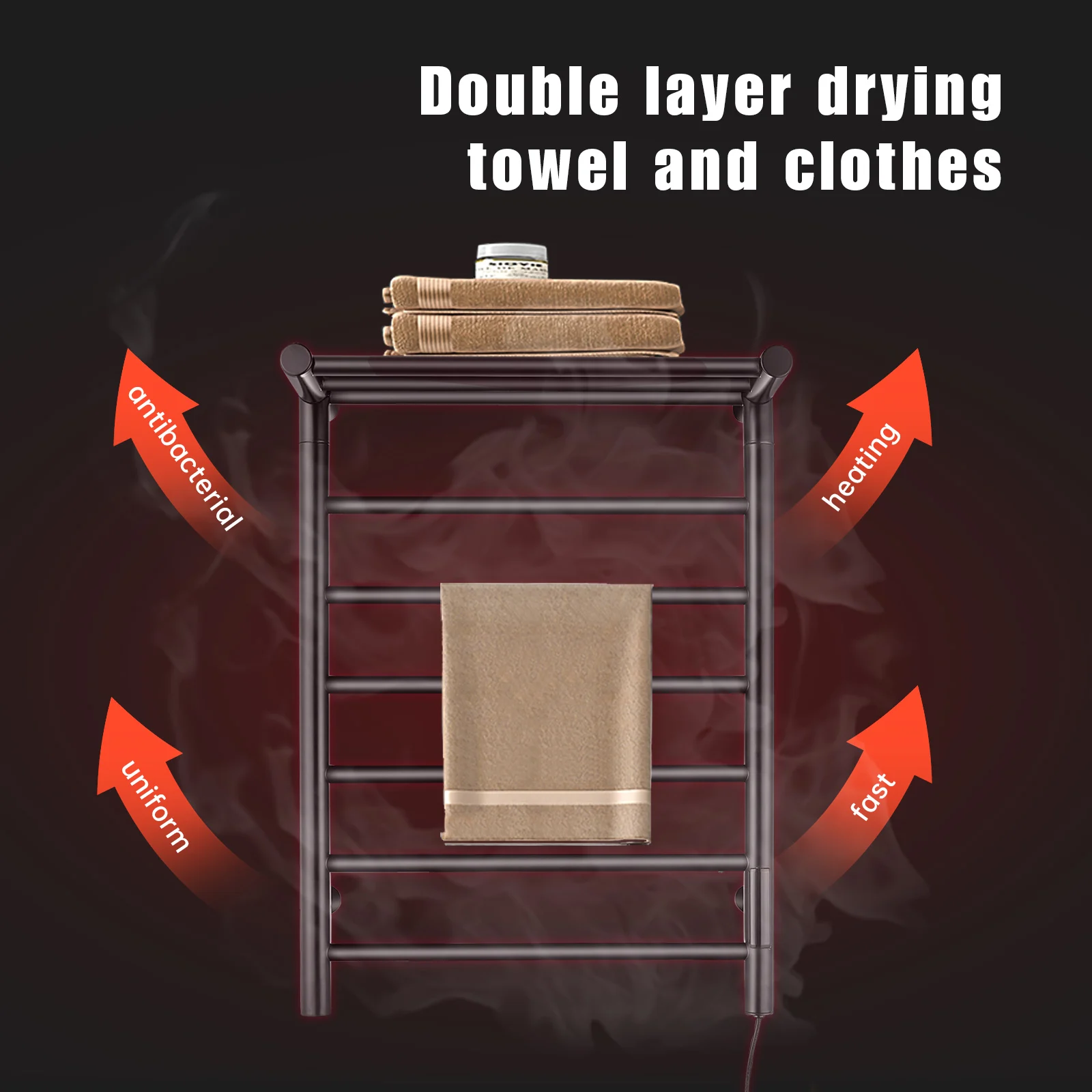 High-quality Corner Bathroom Wall-mounted 304 Stainless Steel Constant-temperature Electric Heating Towel Rack Heater
High-quality Corner Bathroom Wall-mounted 304 Stainless Steel Constant-temperature Electric Heating Towel Rack Heater