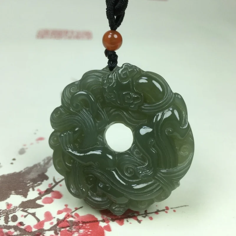 Hetian Pixiu Peace Ring Men and Women, Ornament, Pendant, Jade Amulet
Hetian Pixiu Peace Ring Men and Women, Ornament, Pendant, Jade Amulet