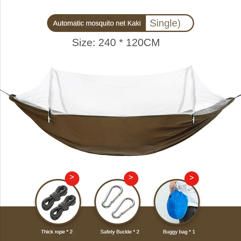 Outdoor Parachute Cloth Hammock 240x120cm Ultra Light Travel Camping Hammock with Mosquito Net Portable Leisure Hammock Swing
Outdoor Parachute Cloth Hammock 240x120cm Ultra Light Travel Camping Hammock with Mosquito Net Portable Leisure Hammock Swing