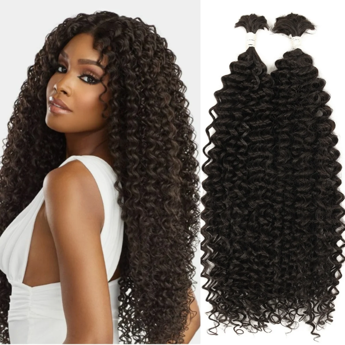 30" Synthetic Deep Wave Bulk Hair No Weft Curly for Braiding Boho Faux Hair 2PCS 100g Each Wet Look
30" Synthetic Deep Wave Bulk Hair No Weft Curly for Braiding Boho Faux Hair 2PCS 100g Each Wet Look