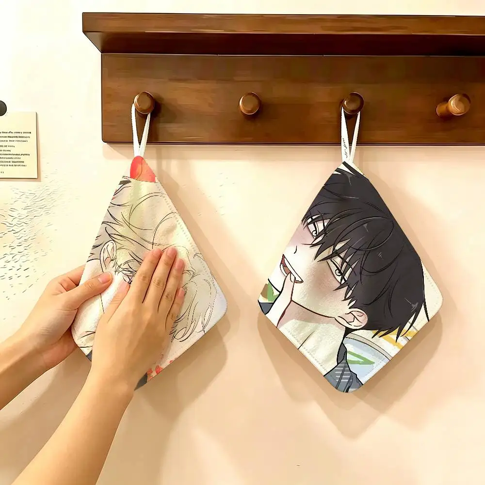 Cartoon Taeju YEO Euihyun KIM Hanging Polyester Cotton Towel, Reusable Hand Wiping Cloth, Wear Resistant for Home Kitchen Sink
Cartoon Taeju YEO Euihyun KIM Hanging Polyester Cotton Towel, Reusable Hand Wiping Cloth, Wear Resistant for Home Kitchen Sink