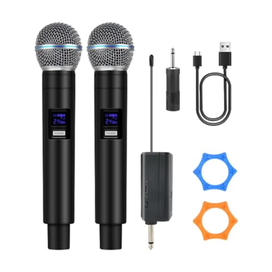 Professional Wireless Microphone for Podcast, Karaoke and Singing 2.4GHz Portable Dynamic Mic with 150ft Range, 8H Battery, Mic
Professional Wireless Microphone for Podcast, Karaoke and Singing 2.4GHz Portable Dynamic Mic with 150ft Range, 8H Battery, Mic