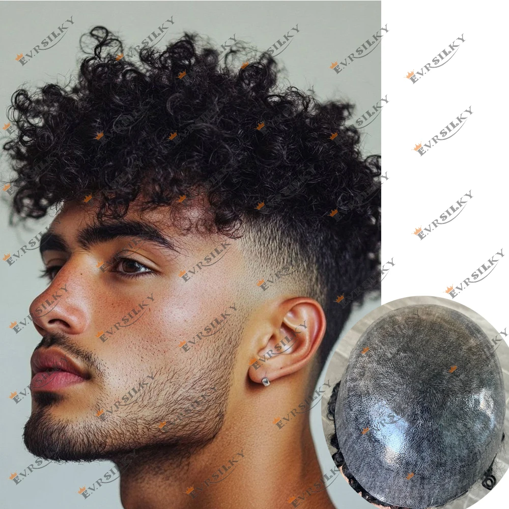 15MM Afro Curly Men Prosthesis Full Thin Skin PU Super Durable Injection Toupee 100% Human Hair Wigs Cheap Grey 1B30 Hairpieces
15MM Afro Curly Men Prosthesis Full Thin Skin PU Super Durable Injection Toupee 100% Human Hair Wigs Cheap Grey 1B30 Hairpieces
