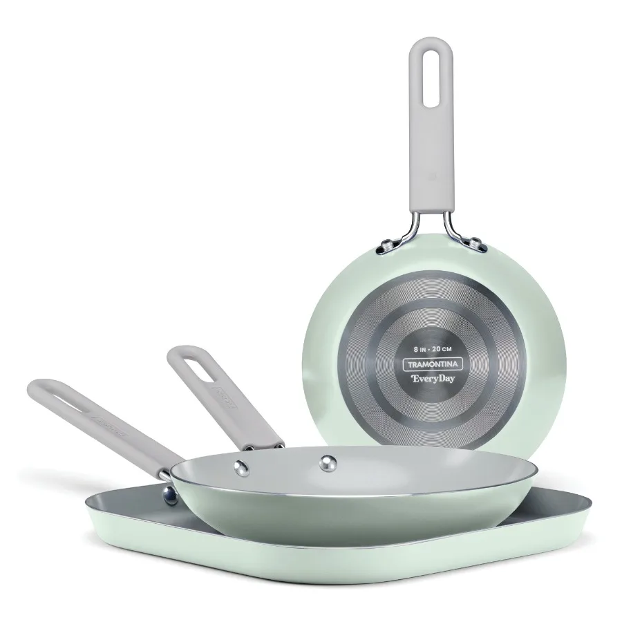 EveryDay 3 Pk Ceramic Fry Pan/Griddle Set Green
EveryDay 3 Pk Ceramic Fry Pan/Griddle Set Green