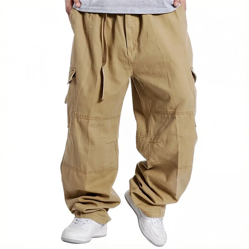 100% Cotton Baggy Cargo Pants Elastic Waist With Belt Khaki Casual Trousers Loose Fit Multi-Pockets Plus Size
100% Cotton Baggy Cargo Pants Elastic Waist With Belt Khaki Casual Trousers Loose Fit Multi-Pockets Plus Size