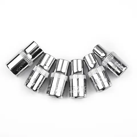 6 pz Prese di Azionamento 1/4 Pollici Torx Star Femmina Bit E Socket Set E4 E5 E6 E7 E8 E10 Utensili A Mano Set di Prese A Cricchetto Star Bulloni Manica