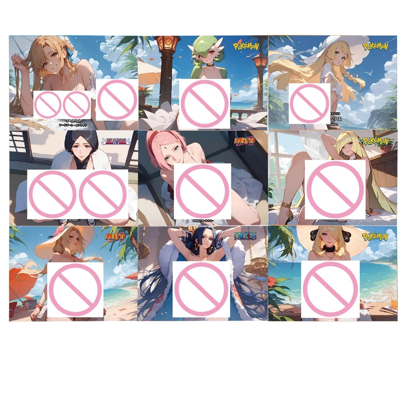 Коллекция летних купальников в стиле аниме: DIY-карточки с Харуно Сакурой, складные флеш-карты, солнцезащитные очки, коллекционные игровые карты с Синтией и Лили для отпуска
Коллекция летних купальников в стиле аниме: DIY-карточки с Харуно Сакурой, складные флеш-карты, солнцезащитные очки, коллекционные игровые карты с Синтией и Лили для отпуска