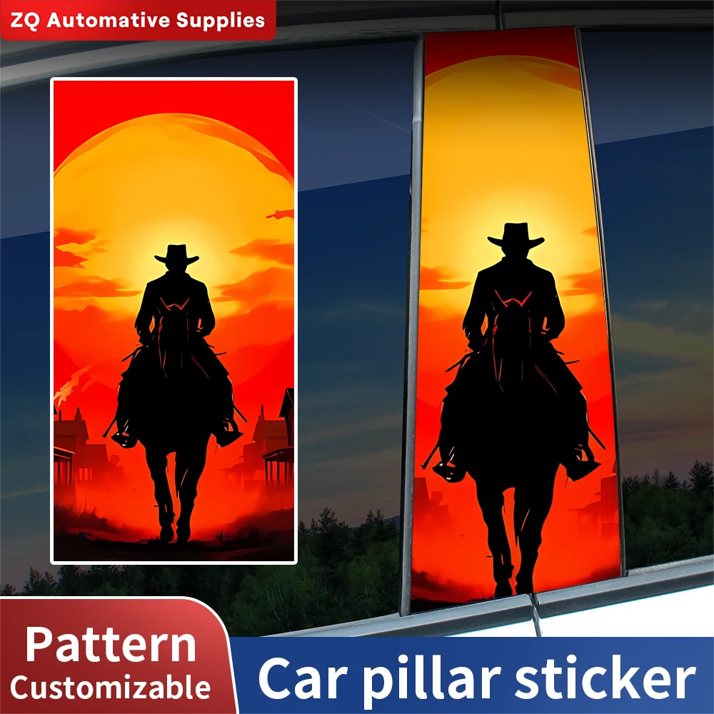 Western Cowboy Sunset Car B-Pillar Stickers Retro Silhouette Vinyl Decals Window Post Trim for Universal Car Styling Accessories
Western Cowboy Sunset Car B-Pillar Stickers Retro Silhouette Vinyl Decals Window Post Trim for Universal Car Styling Accessories