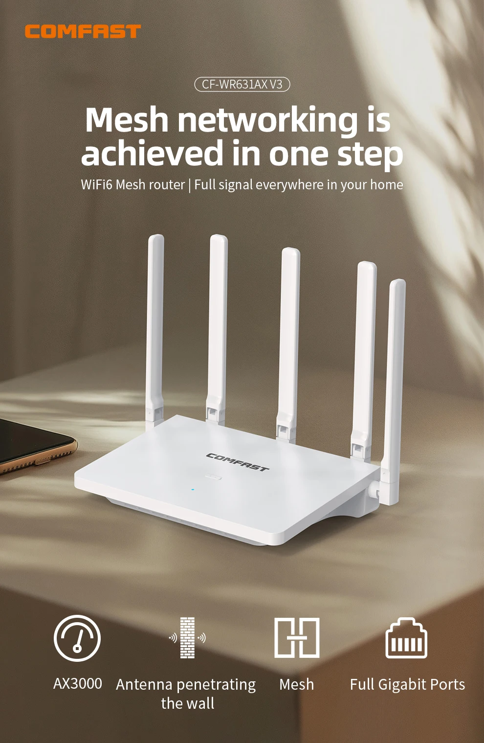CF-WR631AX-V3 Маршрутизатор Wi-Fi 6 3000 Мбит/с, антенны 5×5 дБи, двухдиапазонный 2,4 ГГц/5,8 ГГц, гигабитные порты, безопасность WPA3, три света
CF-WR631AX-V3 Маршрутизатор Wi-Fi 6 3000 Мбит/с, антенны 5×5 дБи, двухдиапазонный 2,4 ГГц/5,8 ГГц, гигабитные порты, безопасность WPA3, три света