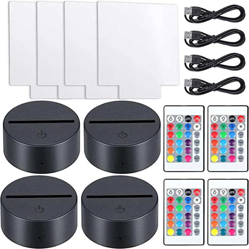4 Pack 3D Night LED Night Light 16 Colors Light Display Base Room Restaurant Bar Store Cafe Office Display Lighting Accessories
4 Pack 3D Night LED Night Light 16 Colors Light Display Base Room Restaurant Bar Store Cafe Office Display Lighting Accessories