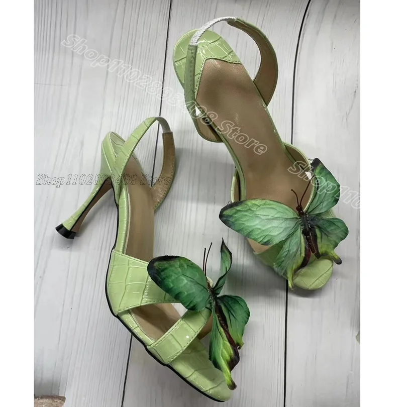 Green Butterfly Decor Elastic Sandals Patent Leather Stiletto Heels Summer Casual Party Women Shoes 2024 Zapatos Para Mujere
Green Butterfly Decor Elastic Sandals Patent Leather Stiletto Heels Summer Casual Party Women Shoes 2024 Zapatos Para Mujere