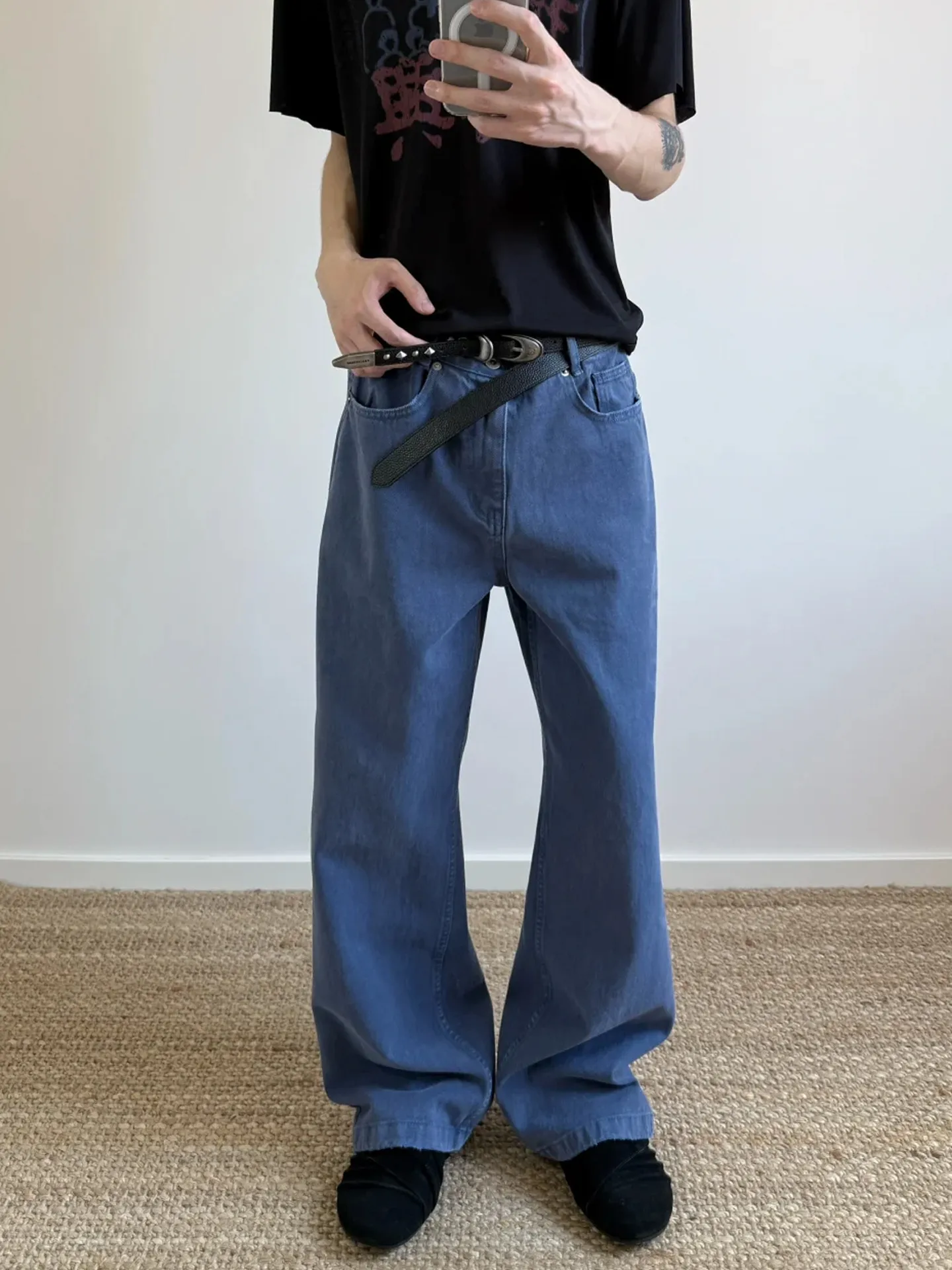 Cleanfit Men's Straight Leg Jeans High Street Fashion Brand American Retro Knife Workwear Blue Micro Flared Denim Pants
Cleanfit Men's Straight Leg Jeans High Street Fashion Brand American Retro Knife Workwear Blue Micro Flared Denim Pants