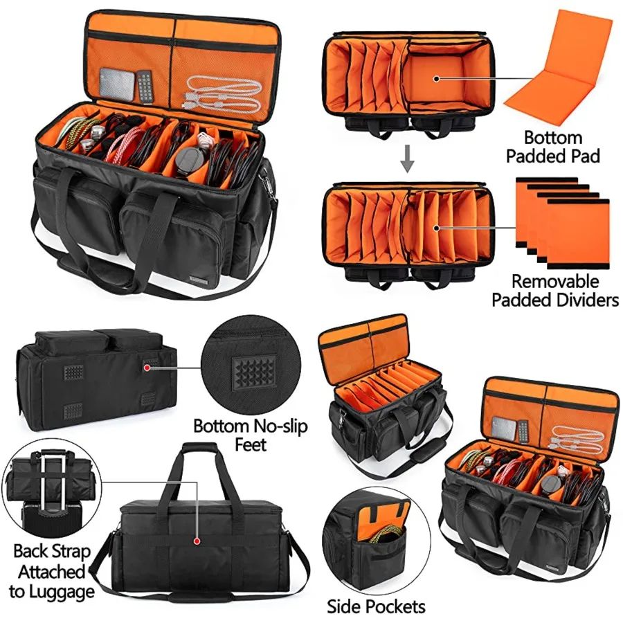 DJ Cable File Bag with Detachable Padded Bottom and Dividers, Travel Gig Bag for Professional DJ Gear, Musical Instrument and A
DJ Cable File Bag with Detachable Padded Bottom and Dividers, Travel Gig Bag for Professional DJ Gear, Musical Instrument and A