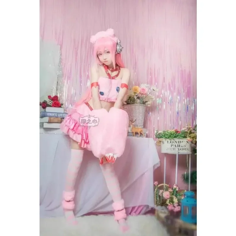 Super Sonico Cosplay Costume Anime Role Play Clothes Women Dress Pink Wig COS Uniform Cute Outfit for Carnival Party
Super Sonico Cosplay Costume Anime Role Play Clothes Women Dress Pink Wig COS Uniform Cute Outfit for Carnival Party