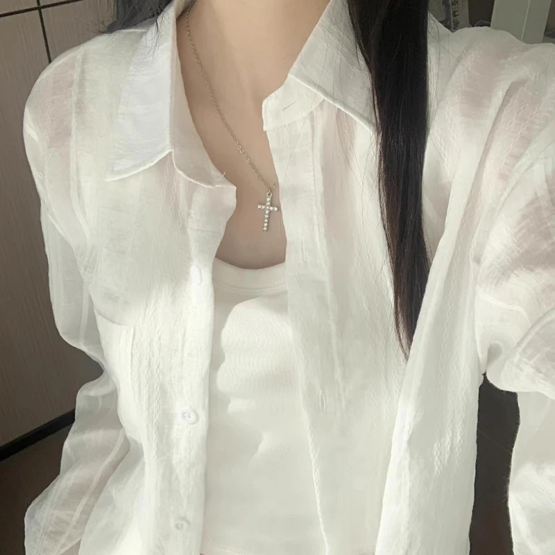 White Lightweight Women's Sun Protection irt Winter 2025 New Sle Ele High-End Feeling Top Coat Korean Version Loose Fit
White Lightweight Women's Sun Protection irt Winter 2025 New Sle Ele High-End Feeling Top Coat Korean Version Loose Fit