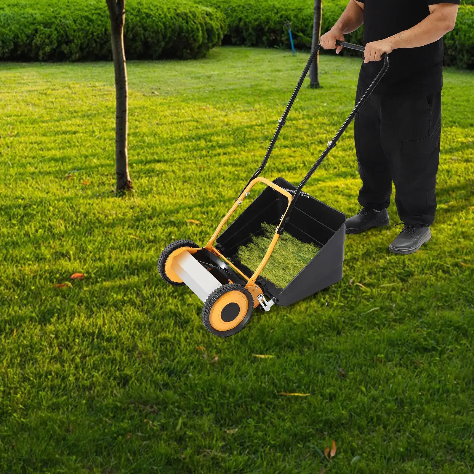14" Manual Lawn Mower, Wheeled Lawn Mower, Hand Push Lawn Mower With Wheels Used For Villas, Homes, Backyards, Park Landscaping
14" Manual Lawn Mower, Wheeled Lawn Mower, Hand Push Lawn Mower With Wheels Used For Villas, Homes, Backyards, Park Landscaping