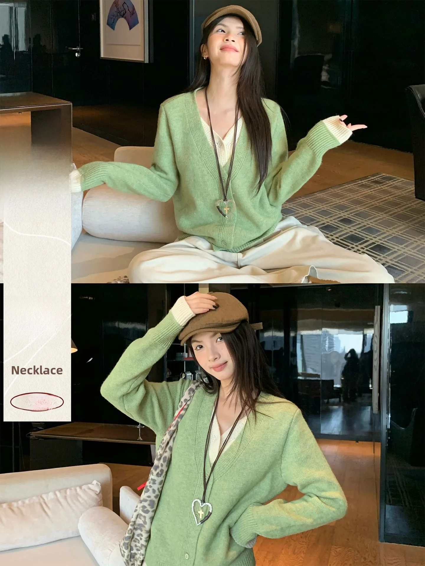 Женский вязаный кардиган свободного кроя с V-образным вырезом и длинными рукавами, имитация двухслойности, желтый, из полиэфирного трикотажа
Женский вязаный кардиган свободного кроя с V-образным вырезом и длинными рукавами, имитация двухслойности, желтый, из полиэфирного трикотажа