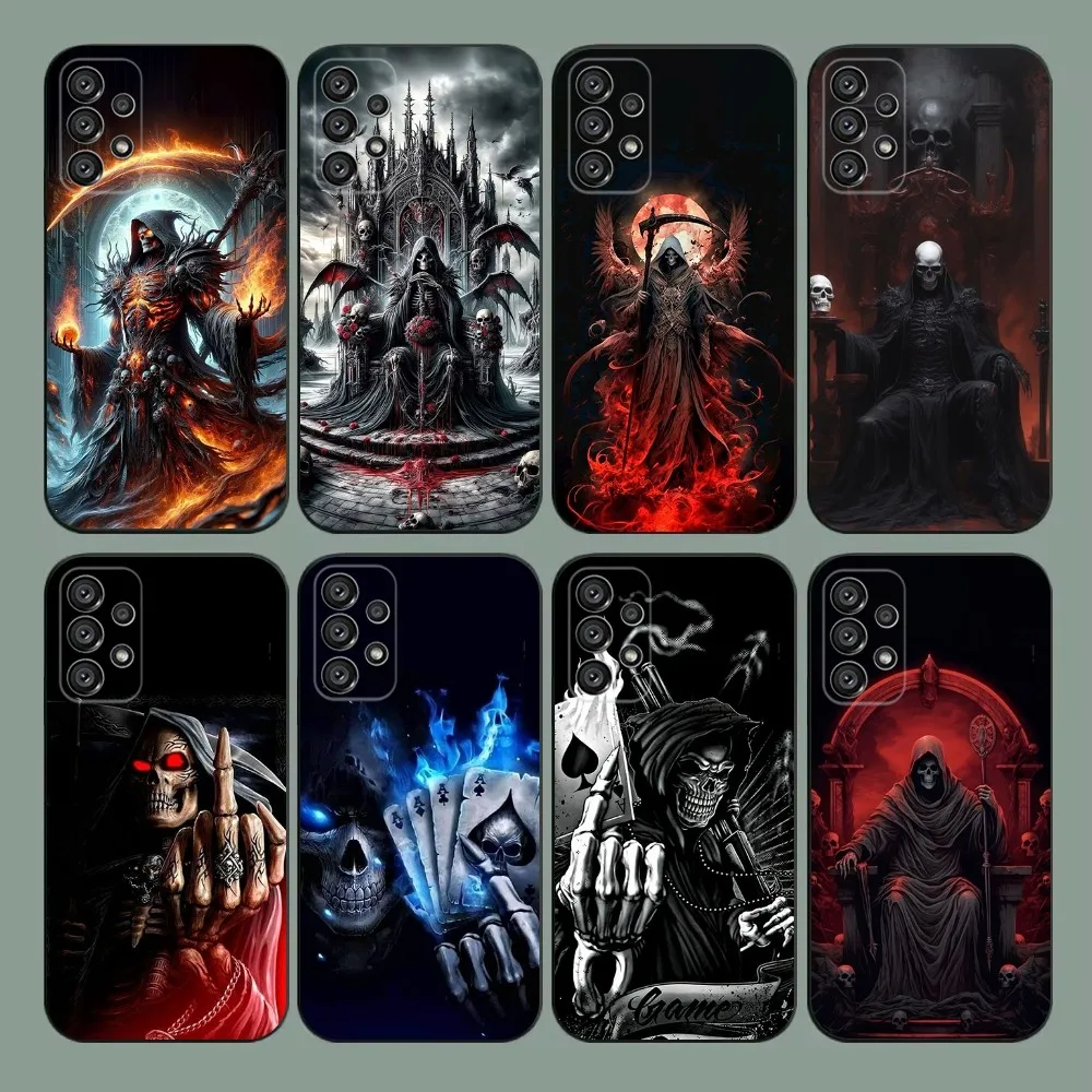 Grim Reaper Skull Skeleton Phone Case For Samsung Galaxy A20,A21s,A22,A31,A32,A52,A53,A72,73,A80,A91 Soft Black Cover 
Grim Reaper Skull Skeleton Phone Case For Samsung Galaxy A20,A21s,A22,A31,A32,A52,A53,A72,73,A80,A91 Soft Black Cover